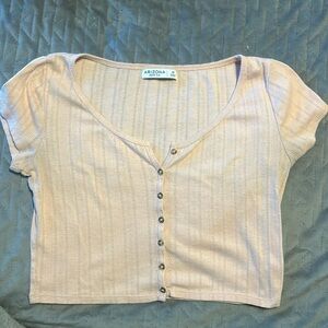 Light pink top with buttons (size: M)